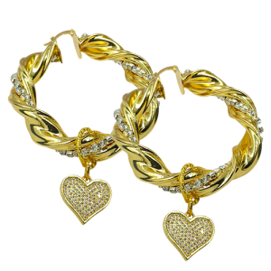 Golden Stras "Bella Hearts" 6 cm.