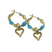 Turquoise Golden Heart 2 cm.