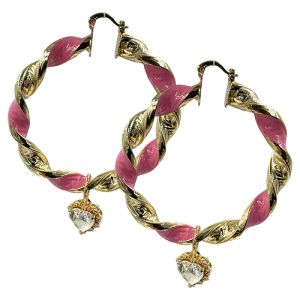 Golden Pink Stras Beads 6 cm.